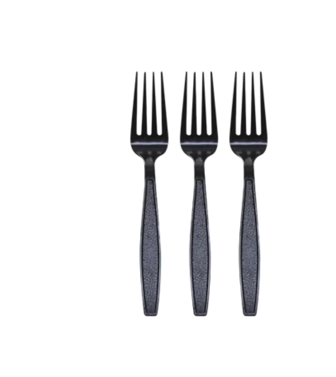 Black Extra Heavyweight Plastic Forks