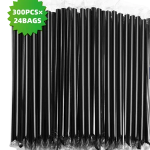 Black Plastic Sharp Straws